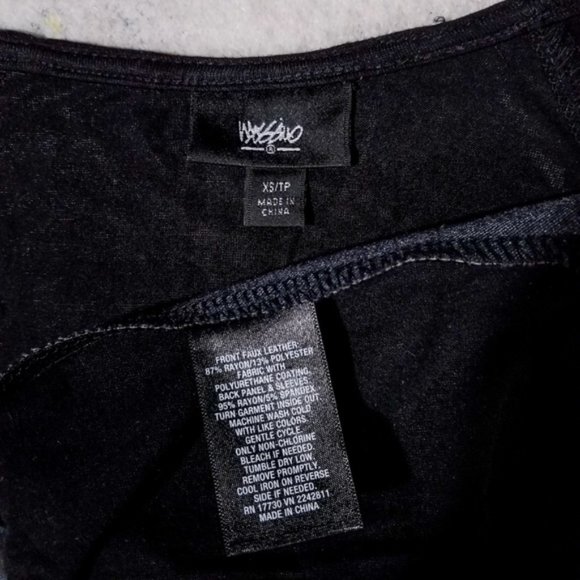 Mossimo Black Faux Leather Long Sleeve Cowl Top - Picture 5 of 8